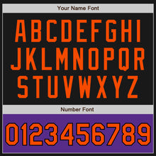 Laden Sie das Bild in den Galerie-Viewer, Custom Black Orange-Purple Bomber Varsity Letterman Two Tone Zipper Jacket