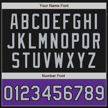 Загрузить изображение в средство просмотра галереи, Custom Black Gray-Purple Bomber Varsity Letterman Two Tone Zipper Jacket