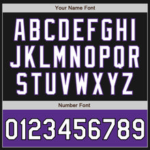 Загрузить изображение в средство просмотра галереи, Custom Black White-Purple Bomber Varsity Letterman Two Tone Zipper Jacket