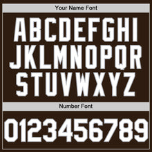 Charger l'image dans la galerie, Custom Brown White-Gray Bomber Full-Snap Varsity Letterman Two Tone Hoodie Jacket