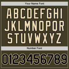 Charger l'image dans la galerie, Custom Olive Black-Cream Bomber Full-Snap Varsity Letterman Salute To Service Hoodie Jacket