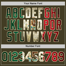 Charger l'image dans la galerie, Custom Olive Vintage Mexican Flag Cream-Black Bomber Full-Snap Varsity Letterman Salute To Service Hoodie Jacket