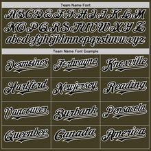 Charger l'image dans la galerie, Custom Olive Black-White Bomber Full-Snap Varsity Letterman Salute To Service Hoodie Jacket