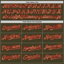 Charger l'image dans la galerie, Custom Olive Camo Red-Black Bomber Full-Snap Varsity Letterman Salute To Service Hoodie Jacket