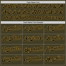 Charger l'image dans la galerie, Custom Olive Black-Old Gold Bomber Full-Snap Varsity Letterman Salute To Service Hoodie Jacket