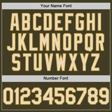 Charger l'image dans la galerie, Custom Olive Cream Old Gold-Black Bomber Full-Snap Varsity Letterman Salute To Service Hoodie Jacket