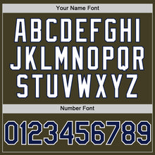 Charger l'image dans la galerie, Custom Olive Navy-White Bomber Full-Snap Varsity Letterman Salute To Service Hoodie Jacket