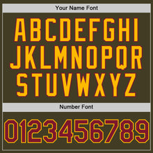 Charger l'image dans la galerie, Custom Olive Crimson-Gold Bomber Full-Snap Varsity Letterman Salute To Service Hoodie Jacket