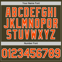 Charger l'image dans la galerie, Custom Olive Orange-White Bomber Full-Snap Varsity Letterman Salute To Service Hoodie Jacket