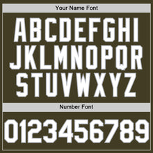 Charger l'image dans la galerie, Custom Olive White-Gray Bomber Full-Snap Varsity Letterman Salute To Service Hoodie Jacket