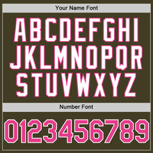 Charger l'image dans la galerie, Custom Olive Pink-White Bomber Full-Snap Varsity Letterman Salute To Service Hoodie Jacket