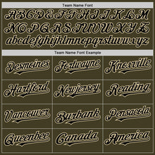 Charger l'image dans la galerie, Custom Olive Black-Cream Bomber Full-Snap Varsity Letterman Two Tone Salute To Service Hoodie Jacket