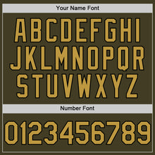 Charger l'image dans la galerie, Custom Olive Old Gold-Black Bomber Full-Snap Varsity Letterman Two Tone Salute To Service Hoodie Jacket