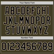 Charger l'image dans la galerie, Custom Olive Black-Cream Bomber Full-Snap Varsity Letterman Two Tone Salute To Service Hoodie Jacket