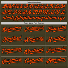 Charger l'image dans la galerie, Custom Olive Orange-Black Bomber Full-Snap Varsity Letterman Two Tone Salute To Service Hoodie Jacket