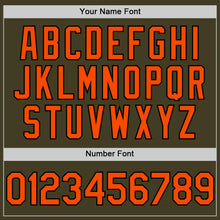 Charger l'image dans la galerie, Custom Olive Orange-Black Bomber Full-Snap Varsity Letterman Two Tone Salute To Service Hoodie Jacket