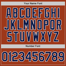 Load image into Gallery viewer, Custom Texas Orange Navy-White Bomber Full-Snap Varsity Letterman Hoodie Jacket