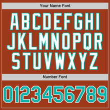 Load image into Gallery viewer, Custom Texas Orange Aqua-White Bomber Full-Snap Varsity Letterman Hoodie Jacket