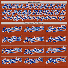 Load image into Gallery viewer, Custom Texas Orange Royal-White Bomber Full-Snap Varsity Letterman Two Tone Hoodie Jacket