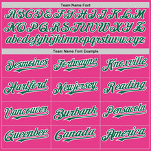 Load image into Gallery viewer, Custom Pink Kelly Green-White Bomber Full-Snap Varsity Letterman Hoodie Jacket