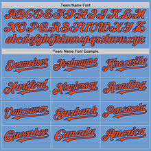 Load image into Gallery viewer, Custom Light Blue Orange-Royal Bomber Full-Snap Varsity Letterman Hoodie Jacket