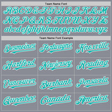 Загрузить изображение в средство просмотра галереи, Custom Gray Aqua-White Bomber Full-Snap Varsity Letterman Hoodie Jacket