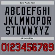 Charger l'image dans la galerie, Custom Gray Red-Black Bomber Full-Snap Varsity Letterman Two Tone Hoodie Jacket