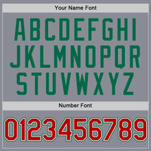 Charger l'image dans la galerie, Custom Gray Red-Kelly Green Bomber Full-Snap Varsity Letterman Two Tone Hoodie Jacket