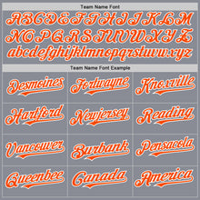 Load image into Gallery viewer, Custom Gray Orange-White Bomber Full-Snap Varsity Letterman Two Tone Hoodie Jacket