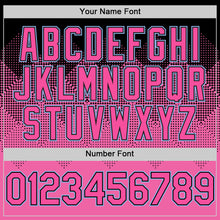 Charger l'image dans la galerie, Custom Black Pink-Light Blue Gradient Square Shape 3D Pattern Design Bomber Full-Snap Varsity Letterman Hoodie Jacket