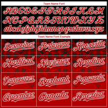 Laden Sie das Bild in den Galerie-Viewer, Custom Black Red-White Gradient Square Shape 3D Pattern Design Bomber Full-Snap Varsity Letterman Hoodie Jacket