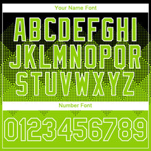 Charger l'image dans la galerie, Custom Black Neon Green-White Gradient Square Shape 3D Pattern Design Bomber Full-Snap Varsity Letterman Hoodie Jacket