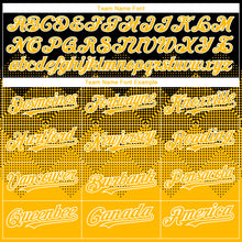 Charger l'image dans la galerie, Custom Black Gold-White Gradient Square Shape 3D Pattern Design Bomber Full-Snap Varsity Letterman Hoodie Jacket