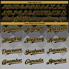 Charger l'image dans la galerie, Custom Black Gray-Old Gold Gradient Square Shape 3D Pattern Design Bomber Full-Snap Varsity Letterman Hoodie Jacket