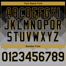 Charger l'image dans la galerie, Custom Black Gray-Old Gold Gradient Square Shape 3D Pattern Design Bomber Full-Snap Varsity Letterman Hoodie Jacket