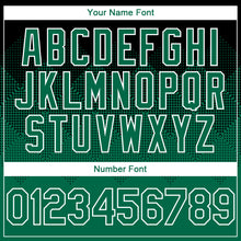 Charger l'image dans la galerie, Custom Black Kelly Green-White Gradient Square Shape 3D Pattern Design Bomber Full-Snap Varsity Letterman Hoodie Jacket