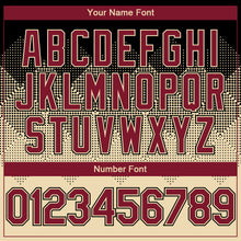 Charger l'image dans la galerie, Custom Black City Cream-Crimson Gradient Square Shape 3D Pattern Design Bomber Full-Snap Varsity Letterman Hoodie Jacket