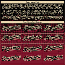 Charger l'image dans la galerie, Custom Black Maroon-Cream Gradient Square Shape 3D Pattern Design Bomber Full-Snap Varsity Letterman Hoodie Jacket