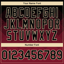 Charger l'image dans la galerie, Custom Black Maroon-Cream Gradient Square Shape 3D Pattern Design Bomber Full-Snap Varsity Letterman Hoodie Jacket