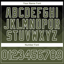 Charger l'image dans la galerie, Custom Black Olive-White Gradient Square Shape 3D Pattern Design Bomber Full-Snap Varsity Letterman Hoodie Jacket