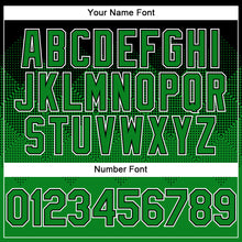 Charger l'image dans la galerie, Custom Black Grass Green-White Gradient Square Shape 3D Pattern Design Bomber Full-Snap Varsity Letterman Hoodie Jacket