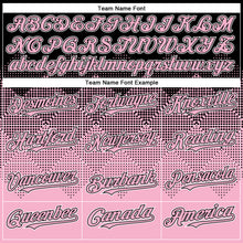 Charger l'image dans la galerie, Custom Black Light Pink-White Gradient Square Shape 3D Pattern Design Bomber Full-Snap Varsity Letterman Hoodie Jacket