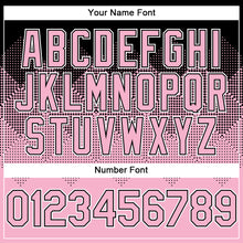 Charger l'image dans la galerie, Custom Black Light Pink-White Gradient Square Shape 3D Pattern Design Bomber Full-Snap Varsity Letterman Hoodie Jacket