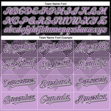 Charger l'image dans la galerie, Custom Black Light Purple-White Gradient Square Shape 3D Pattern Design Bomber Full-Snap Varsity Letterman Hoodie Jacket