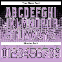 Charger l'image dans la galerie, Custom Black Light Purple-White Gradient Square Shape 3D Pattern Design Bomber Full-Snap Varsity Letterman Hoodie Jacket