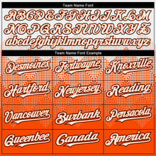 Charger l'image dans la galerie, Custom White Orange-Black Gradient Square Shape 3D Pattern Design Bomber Full-Snap Varsity Letterman Hoodie Jacket