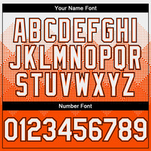 Charger l'image dans la galerie, Custom White Orange-Black Gradient Square Shape 3D Pattern Design Bomber Full-Snap Varsity Letterman Hoodie Jacket