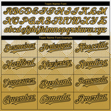 Charger l'image dans la galerie, Custom White Old Gold-Black Gradient Square Shape 3D Pattern Design Bomber Full-Snap Varsity Letterman Hoodie Jacket