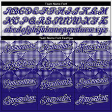 Charger l'image dans la galerie, Custom White Dark Purple-Black Gradient Square Shape 3D Pattern Design Bomber Full-Snap Varsity Letterman Hoodie Jacket