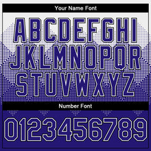 Charger l'image dans la galerie, Custom White Dark Purple-Black Gradient Square Shape 3D Pattern Design Bomber Full-Snap Varsity Letterman Hoodie Jacket